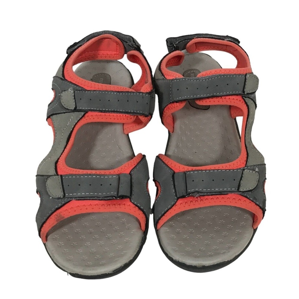 Rugged Outback Womens Sport Sandals US 12 Peach/Pink Gray Hook & Loop Comfort